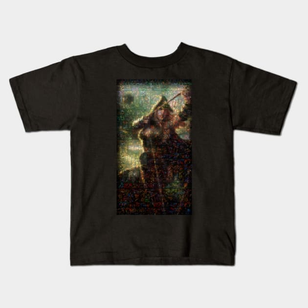 Ashe Mosaic Portrait 3 Kids T-Shirt by nowtfancy